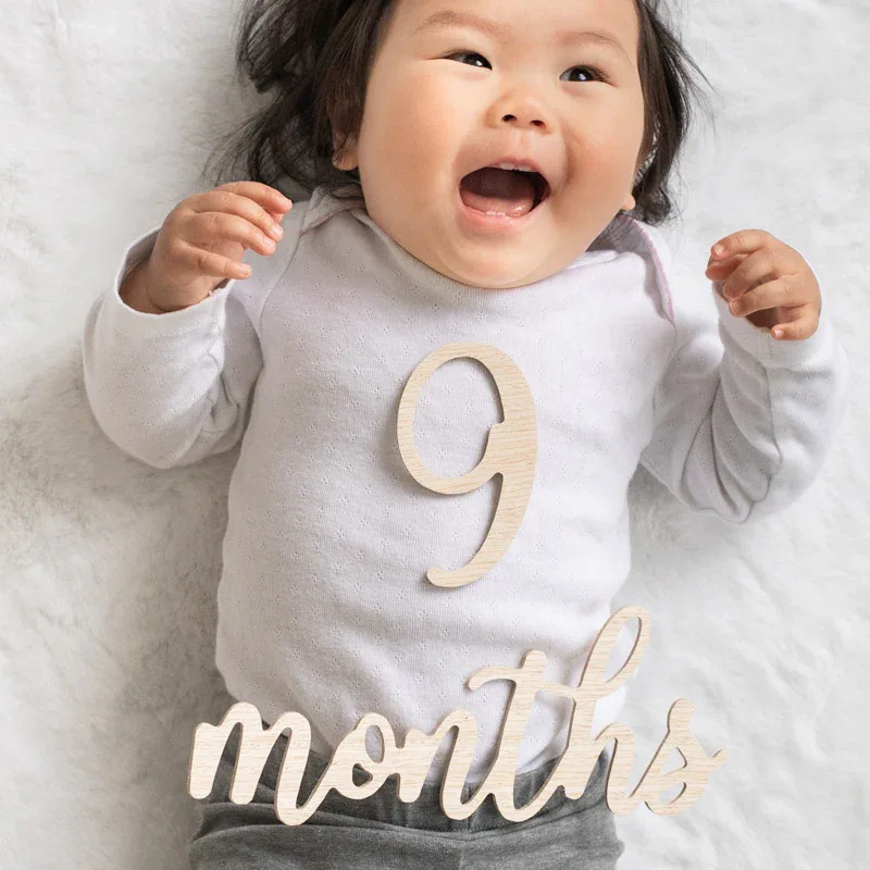 Pearhead® Wooden Baby Milestone Numbers and Words Photo Props - Image 8