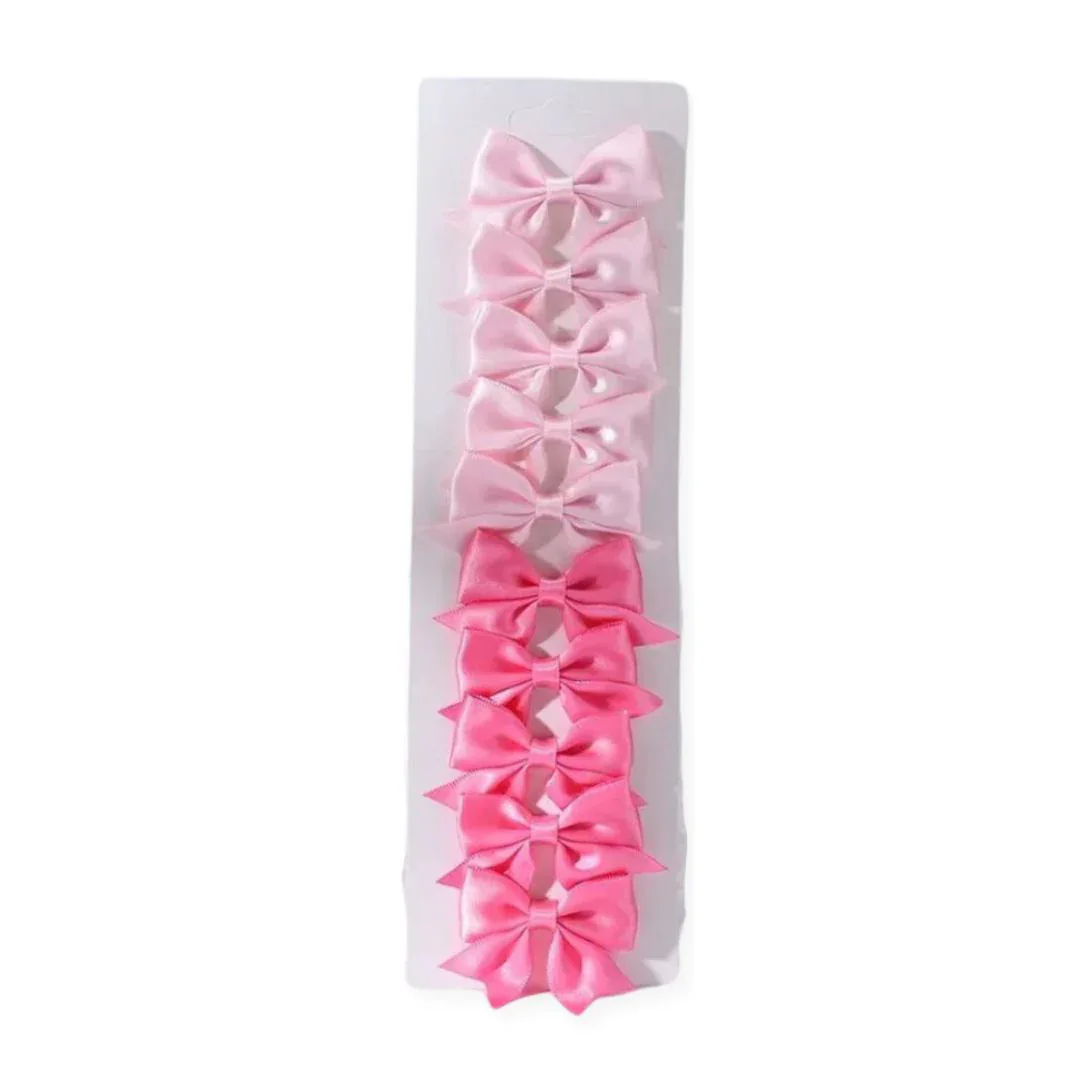 Petite Anna® Hair Clips Silk Bow Pink 10 pcs - Image 2