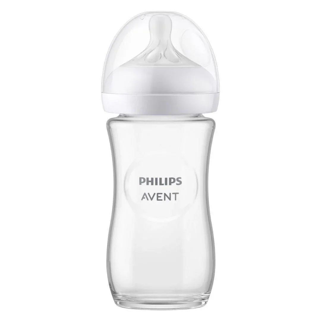 Philips AVENT® Glass baby bottle with teat Natural Response 240ml - Image 2