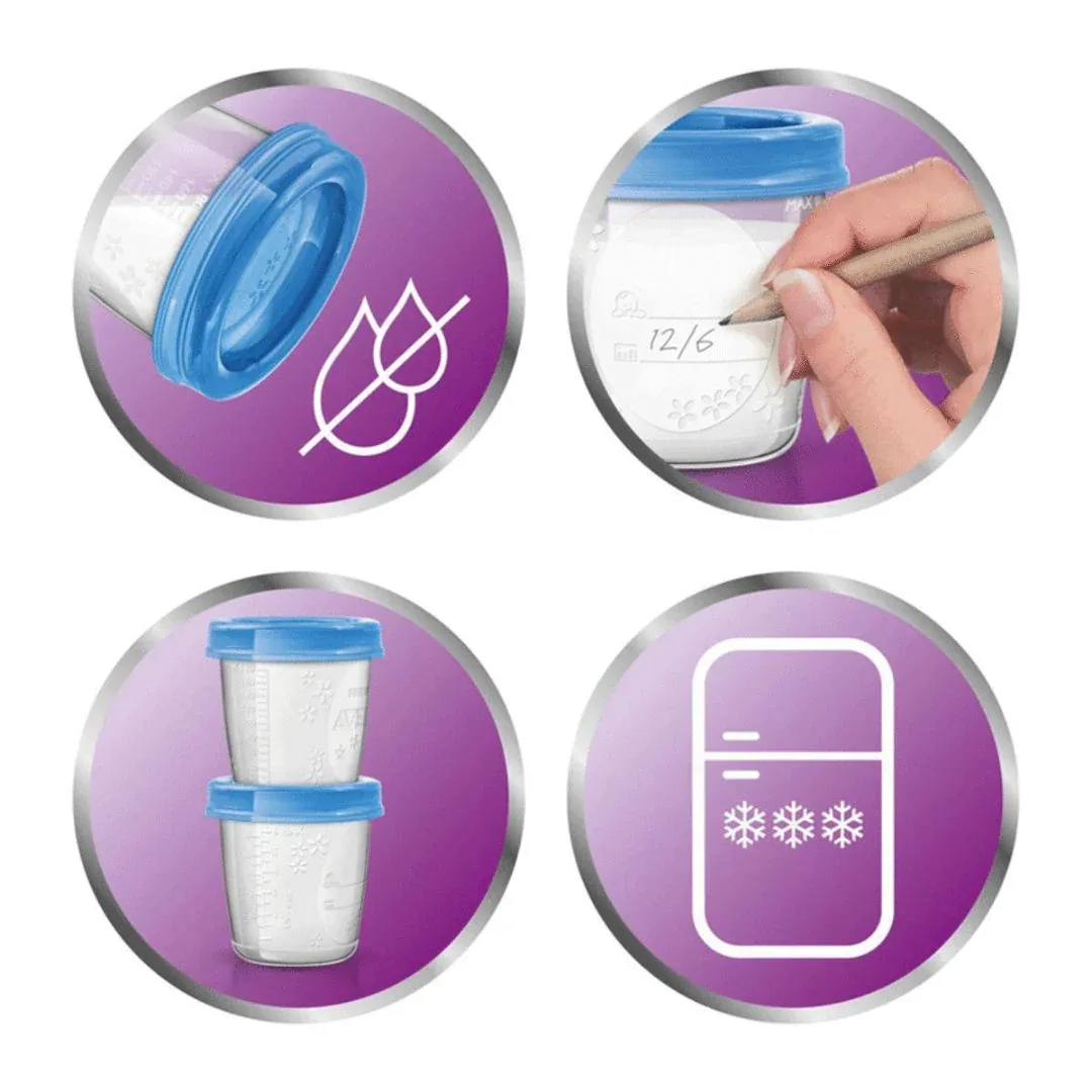 Philips AVENT® Storage Cups + Adapter 180ml 10 pcs - Image 3