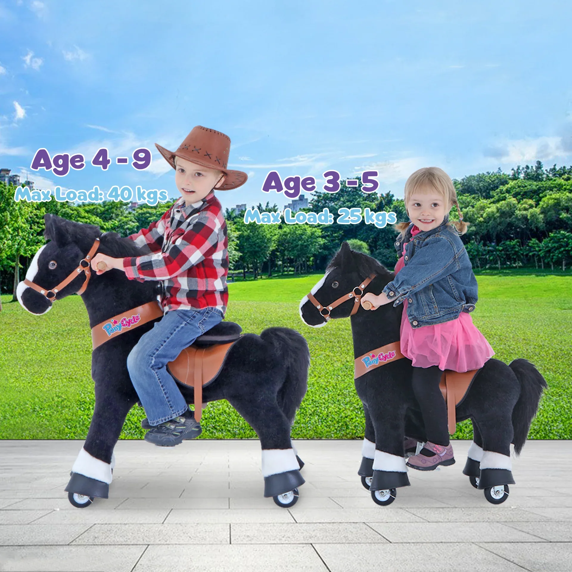 PonyCycle® Horse on the wheels - Black with White Hoof (4-7Y) - Image 9