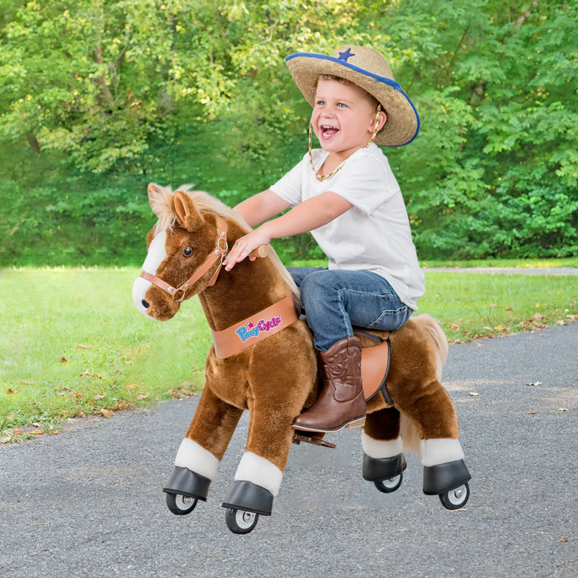 PonyCycle® Horse on the wheels - Brown with White Hoof (3-4Y) - Image 9