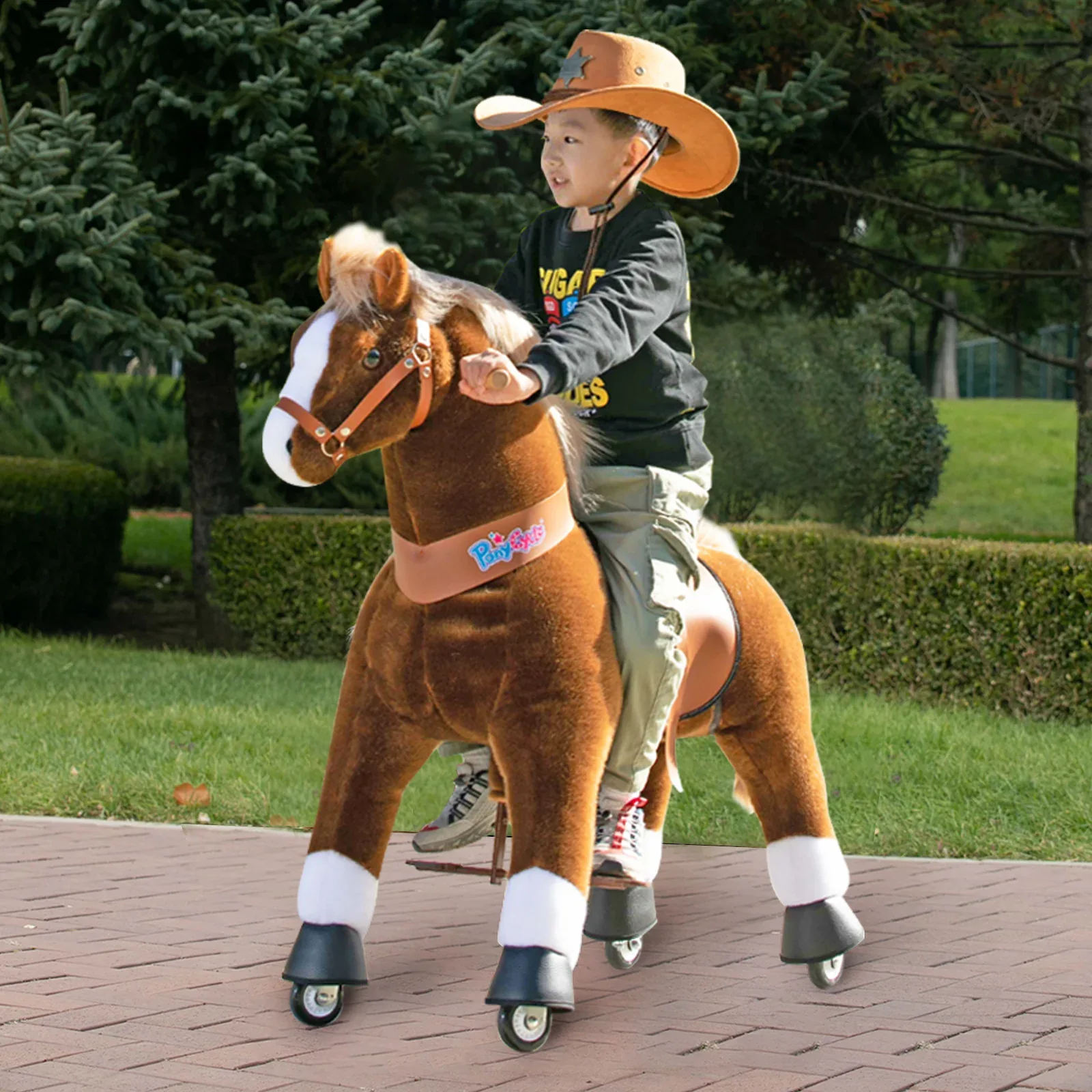 PonyCycle® Horse on the wheels - Brown with White Hoof (7+Y) - Image 7