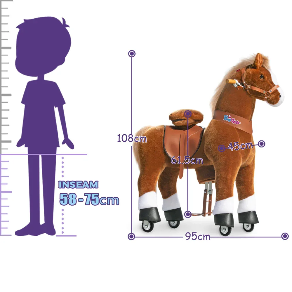 PonyCycle® Horse on the wheels - Brown with White Hoof (7+Y) - Image 8