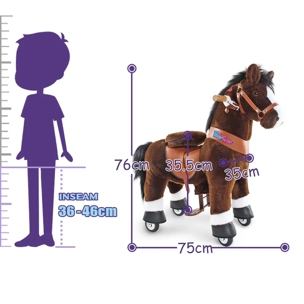 PonyCycle® Horse on the wheels - Chocolate Brown with White Hoof (3-4Y) - Image 6