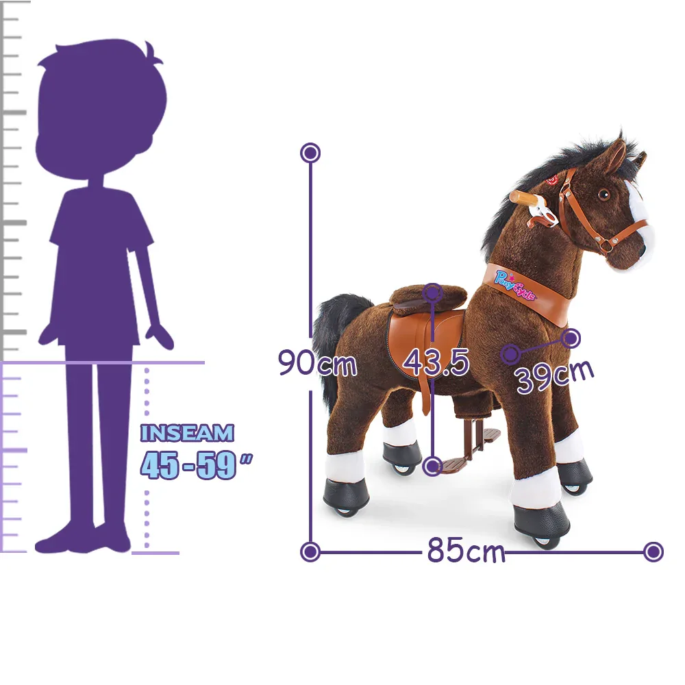 PonyCycle® Horse on the wheels - Chocolate Brown with White Hoof (4-7Y) - Image 7