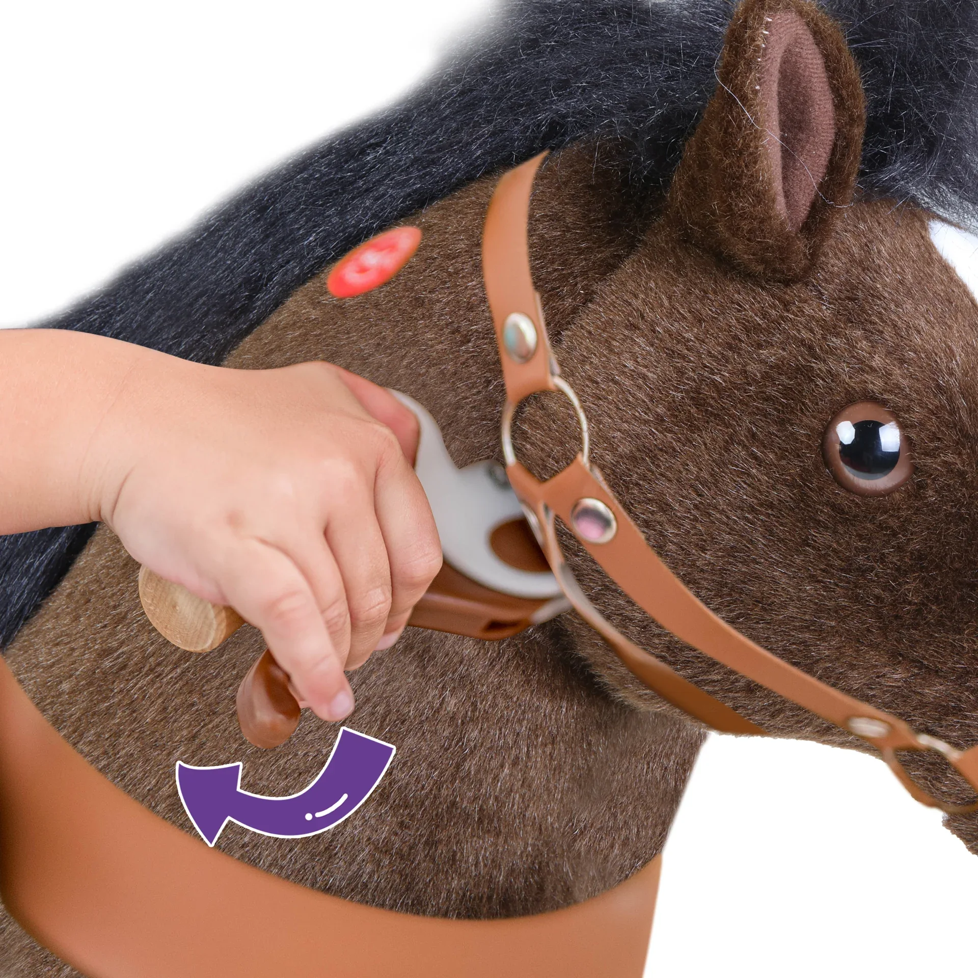 PonyCycle® Horse on the wheels - Chocolate Brown with White Hoof (7+Y) - Image 5
