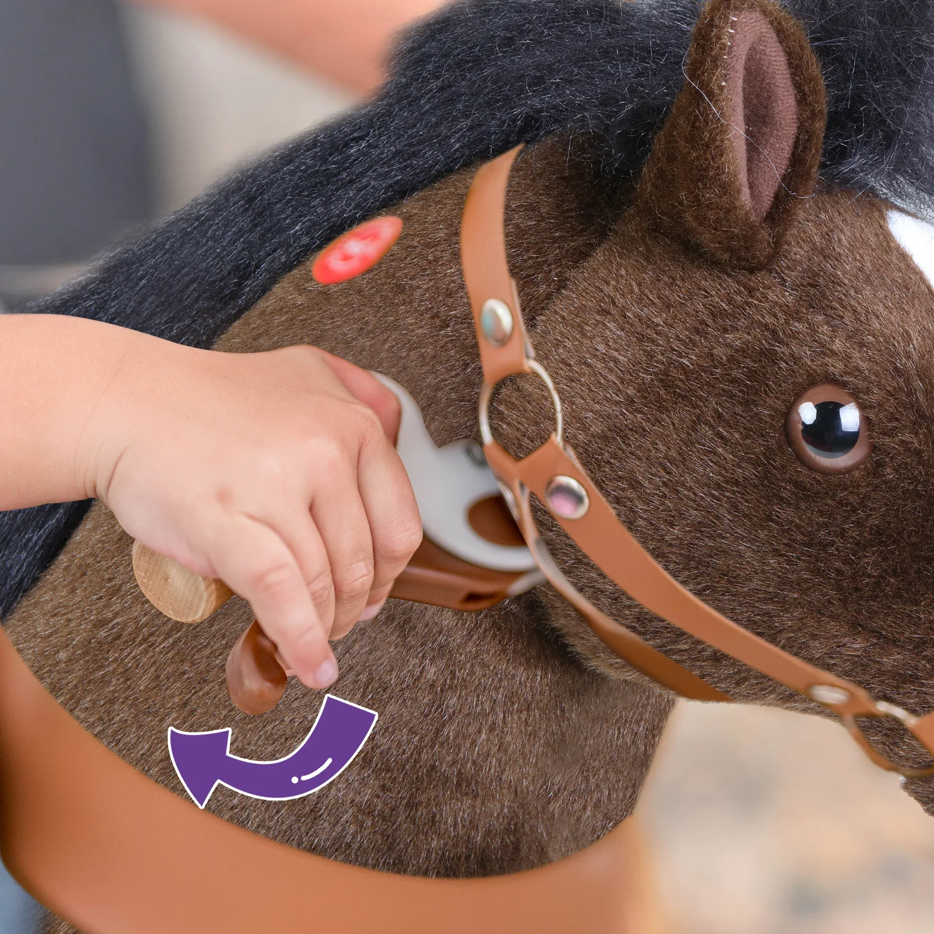 PonyCycle® Horse on the wheels - Chocolate Brown with White Hoof (7+Y) - Image 7