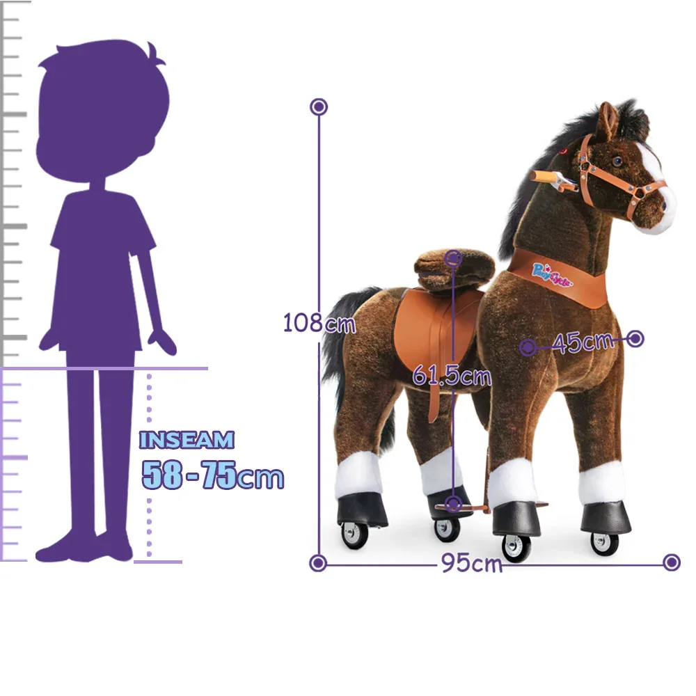 PonyCycle® Horse on the wheels - Chocolate Brown with White Hoof (7+Y) - Image 8