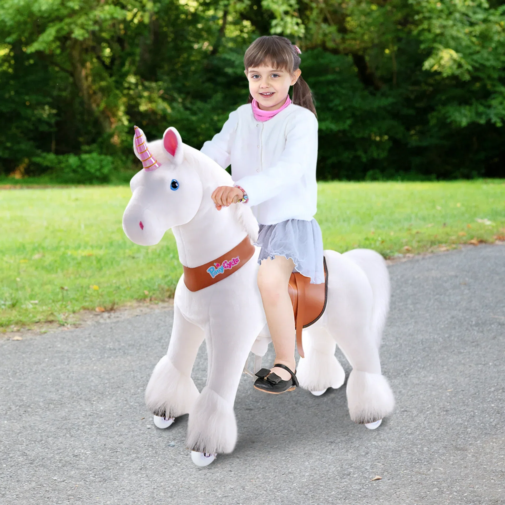 PonyCycle® Horse on the wheels - White Unicorn (3-4Y) - Image 8