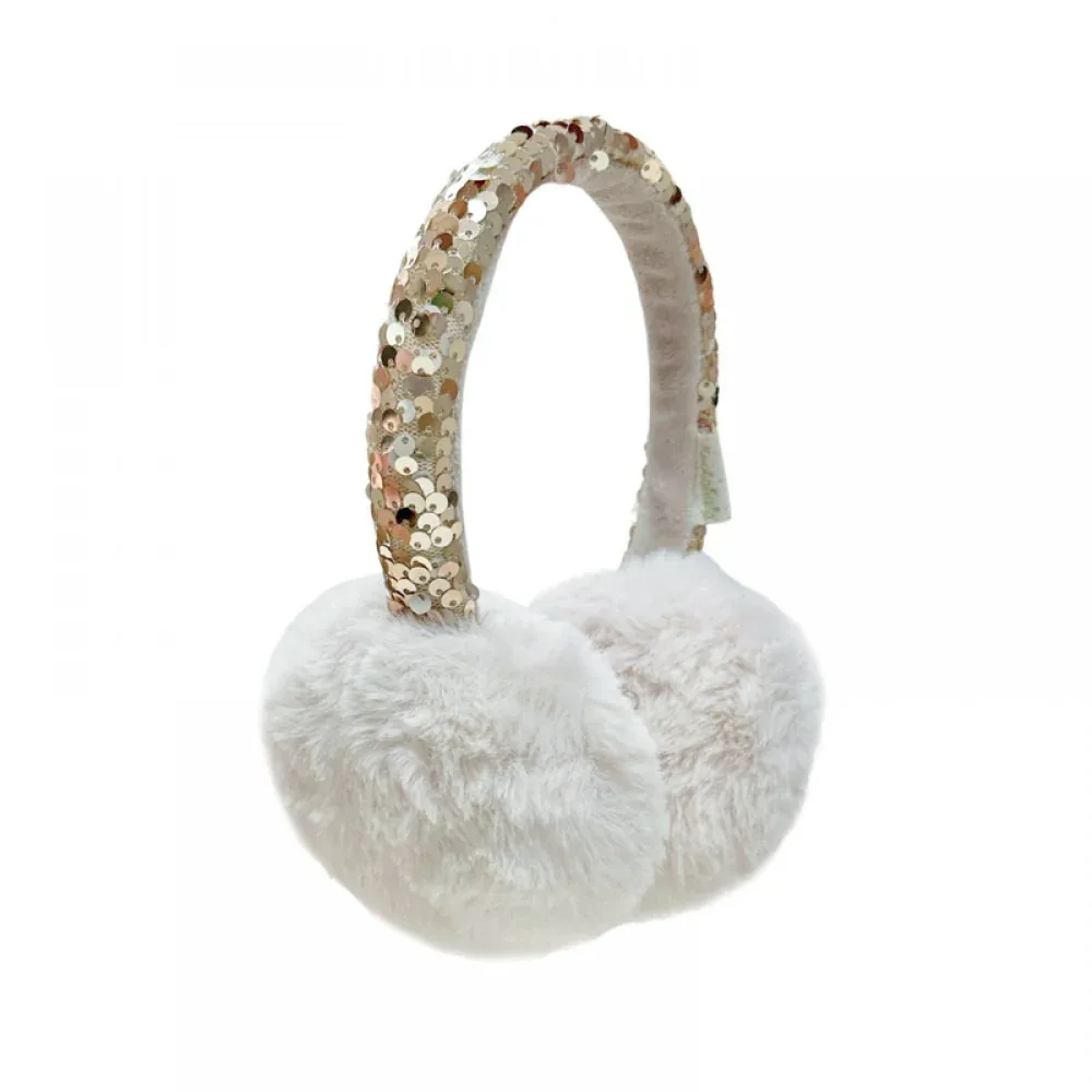 Rockahula® Earmuffs with Adjustable Band Shimmer Sequin Ivory - Image 2