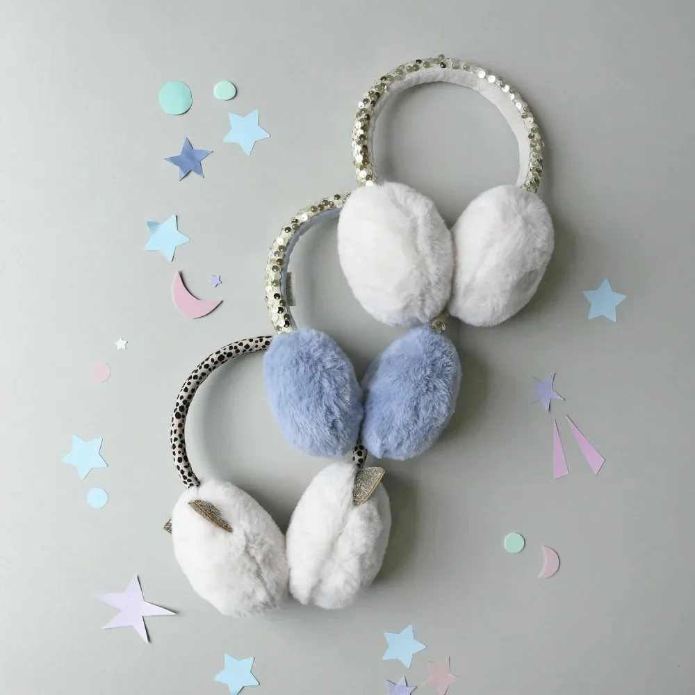 Rockahula® Earmuffs with Adjustable Band Shimmer Sequin Ivory - Image 3