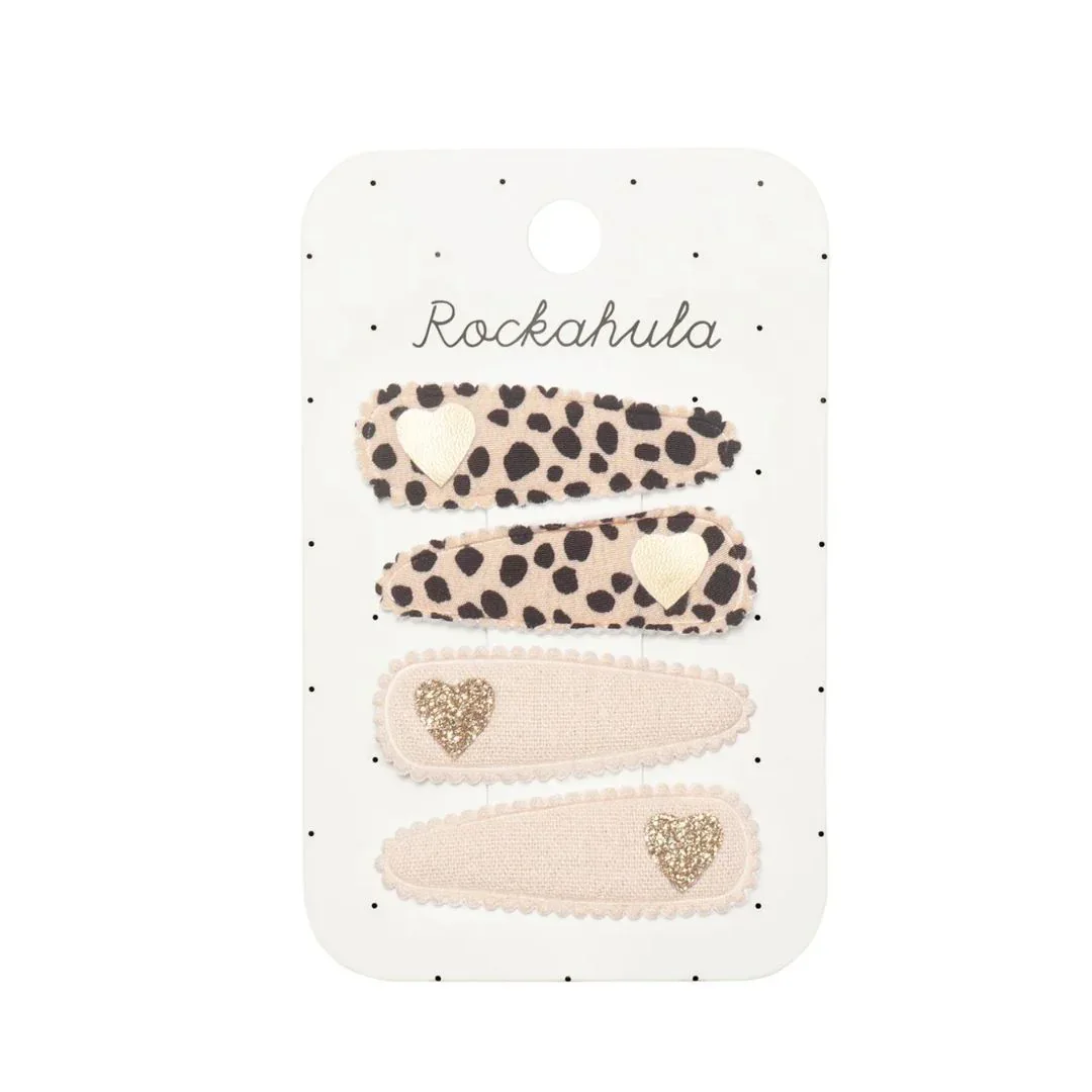 Rockahula® Set of Clips Leopard Heart Fabric