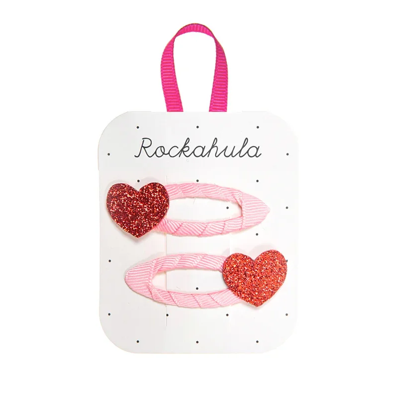 Rockahula® Set of 2 Clips Love Heart Glitter - Image 3