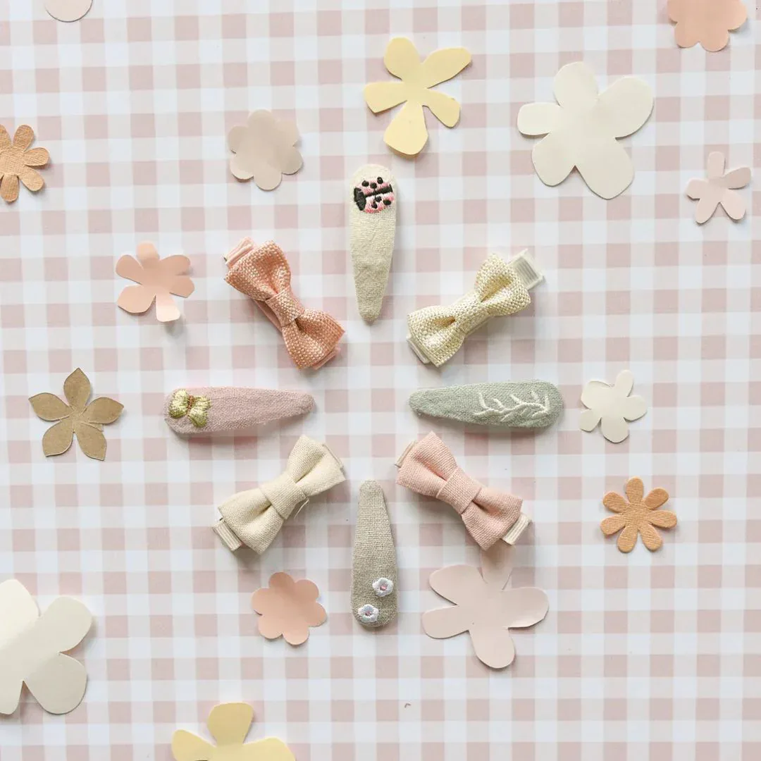 Rockahula® Set of Clips Flora Linen Mini Bow - Image 3