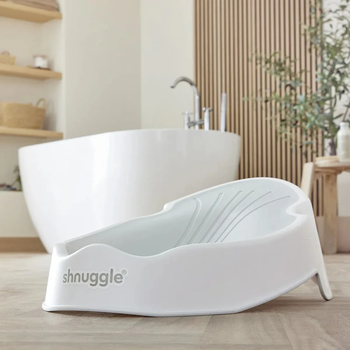 Shnuggle® Newborn Bath Support (0-6m) White/Grey - Image 5