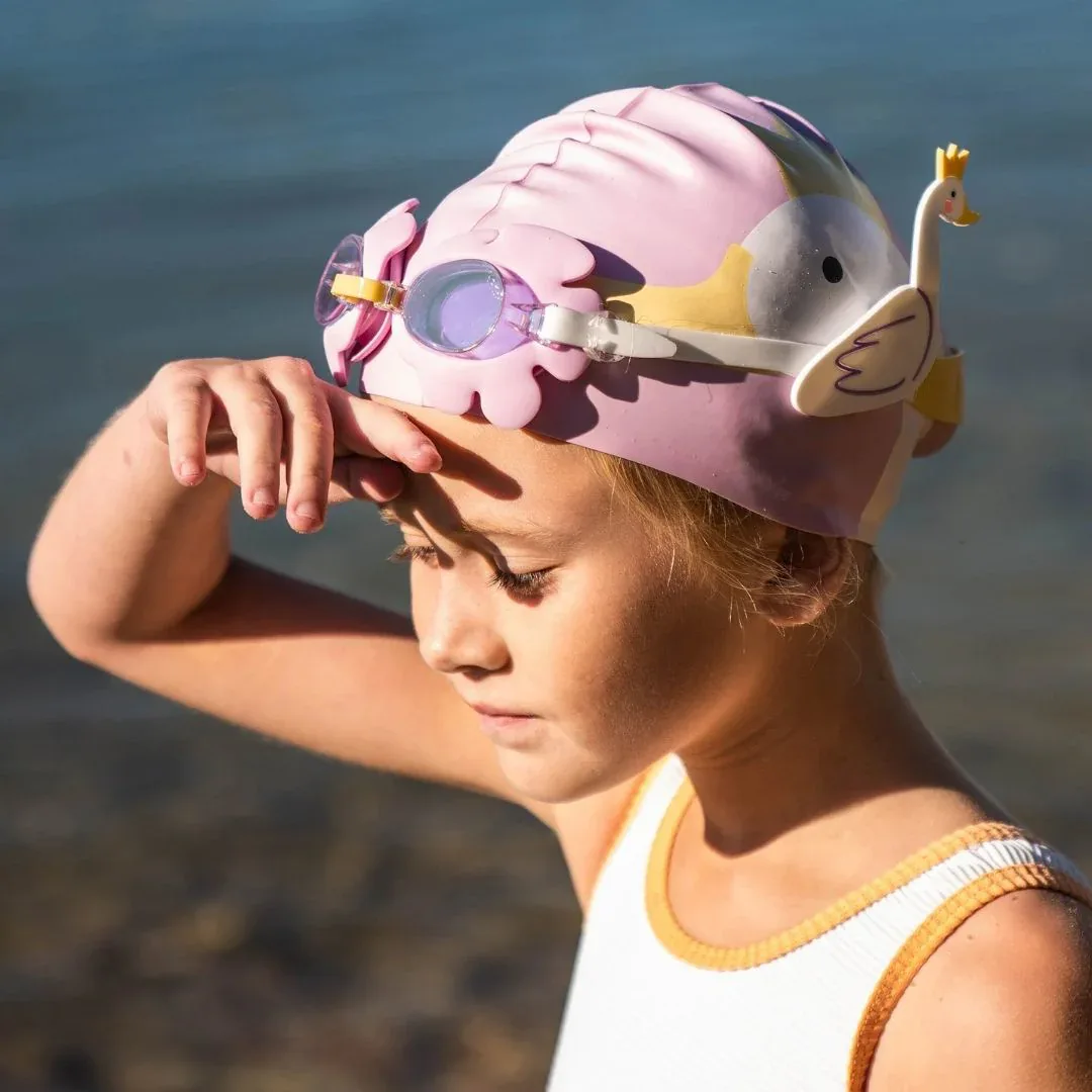 SunnyLife® Kids Swimming cap Princess Swan (3-9Y) - Image 4