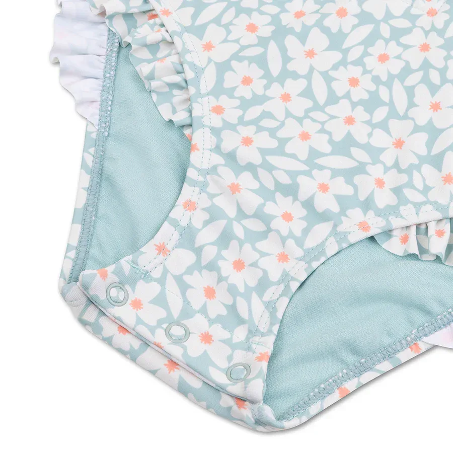 Swim Essentials® Swimsuit with long sleeves Green Flowers - Image 4