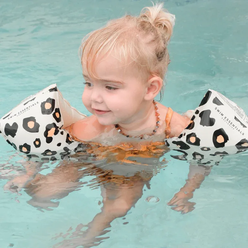 Swim Essentials® Swimming Armbands Beige Leopard (0-2 Y) - Image 8