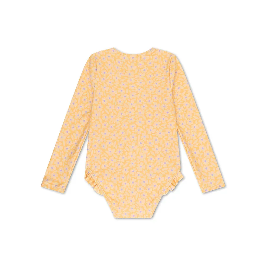 Swim Essentials® Swimsuit with long sleeves Yellow Flowers - Image 3