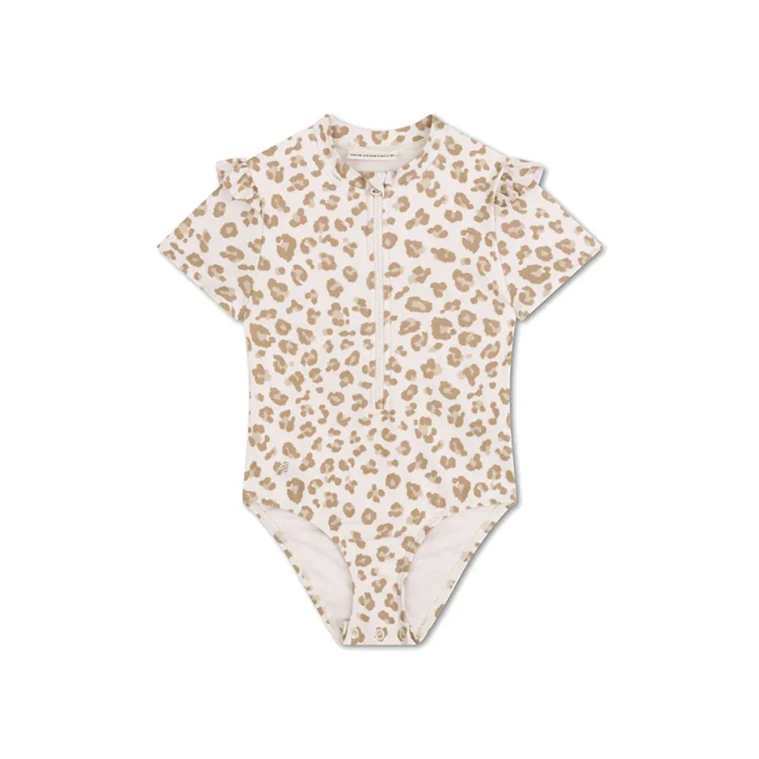 Swim Essentials® Swimsuit with short sleeves Neutral Leopard - Image 9