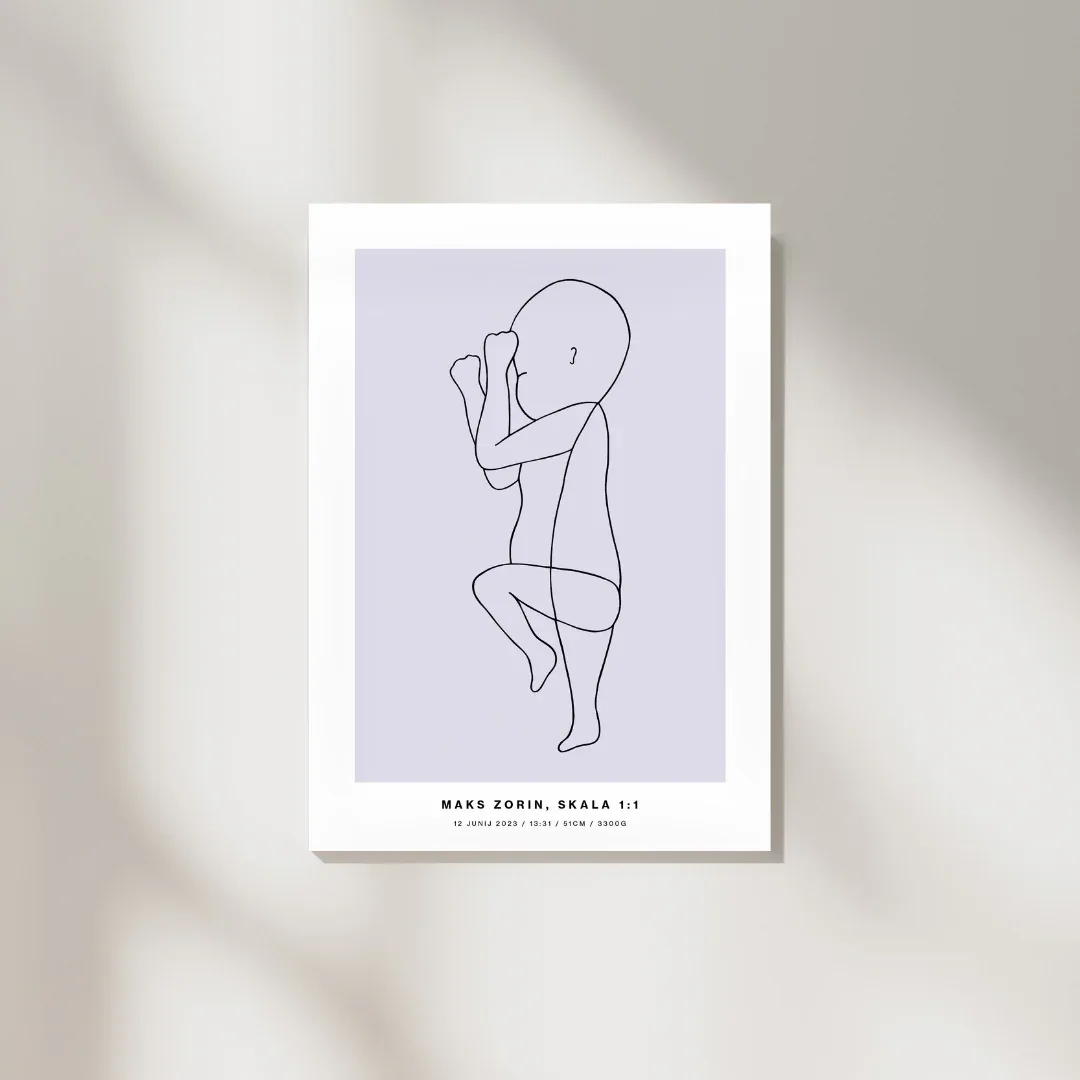 The Birth Line Poster – personalizirana ilustracija vašega otroka (1:1) - Image 10
