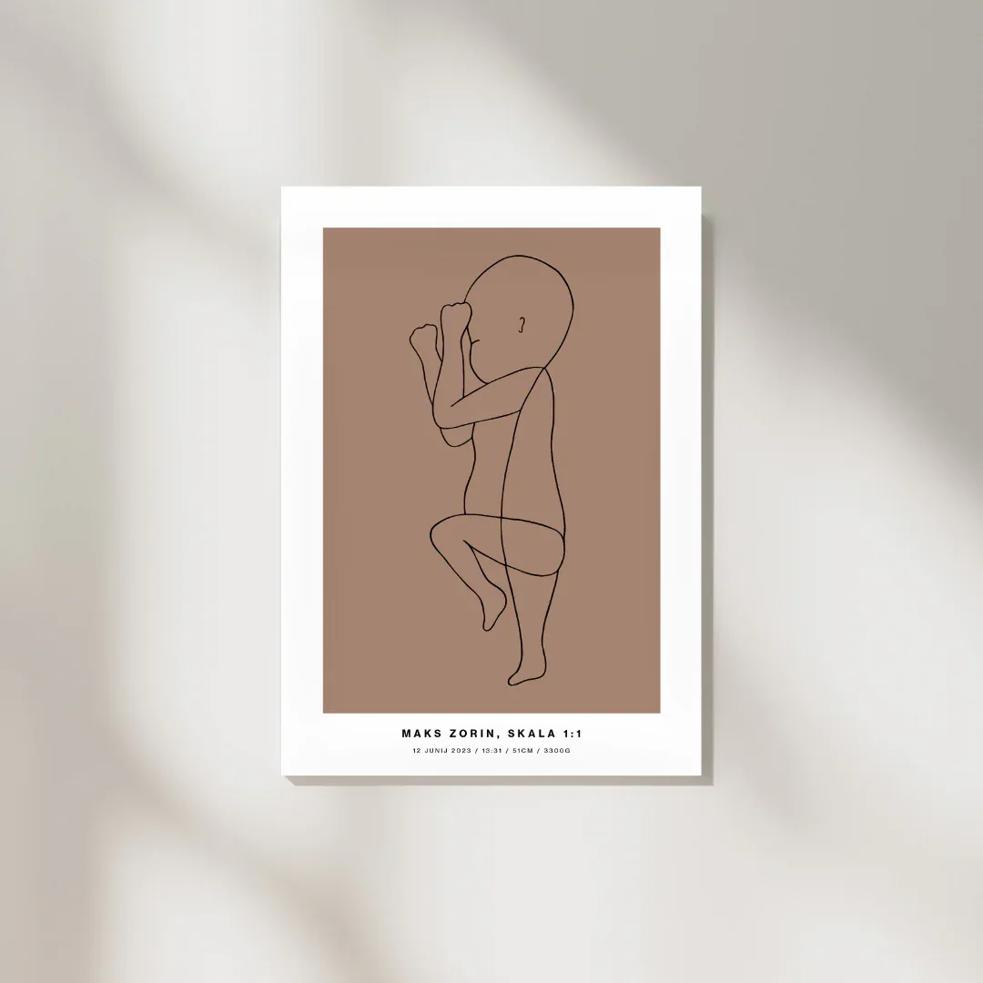 The Birth Line Poster – personalizirana ilustracija vašega otroka (1:1) - Image 11