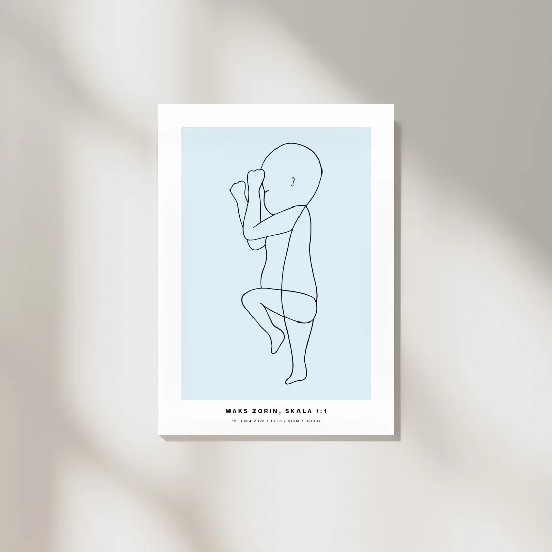 The Birth Line Poster – personalizirana ilustracija vašega otroka (1:1) - Image 4