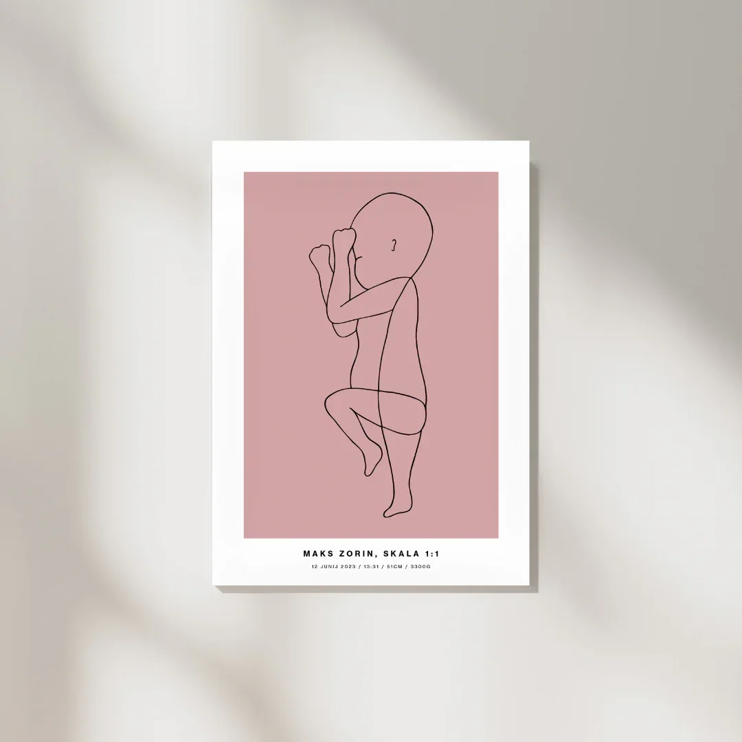 The Birth Line Poster – personalizirana ilustracija vašega otroka (1:1) - Image 6