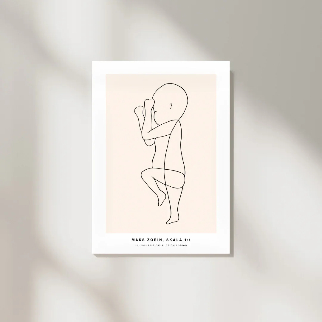 The Birth Line Poster – personalizirana ilustracija vašega otroka (1:1) - Image 7