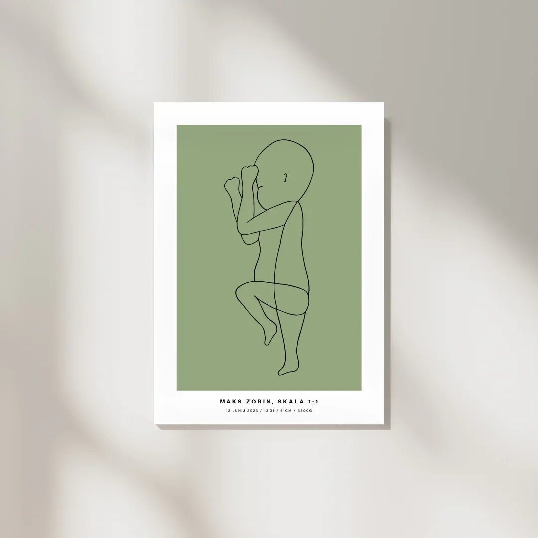 The Birth Line Poster – personalizirana ilustracija vašega otroka (1:1) - Image 8