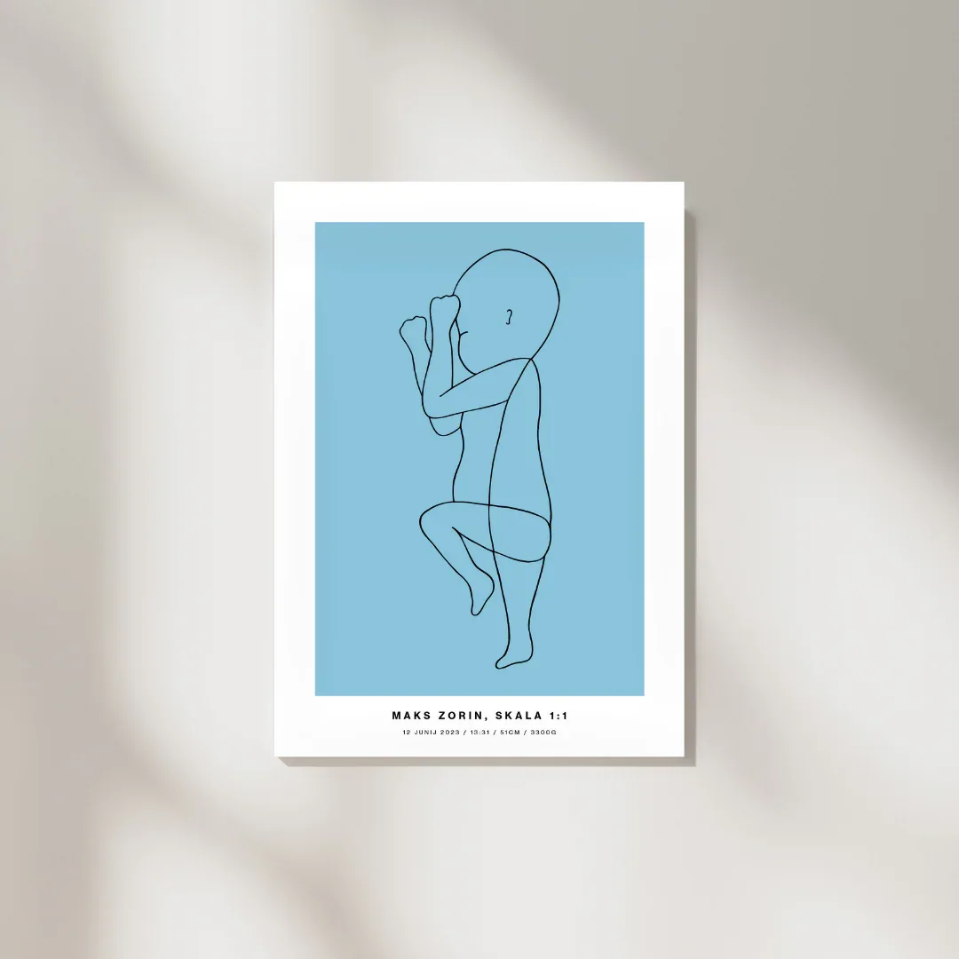 The Birth Line Poster – personalizirana ilustracija vašega otroka (1:1) - Image 9