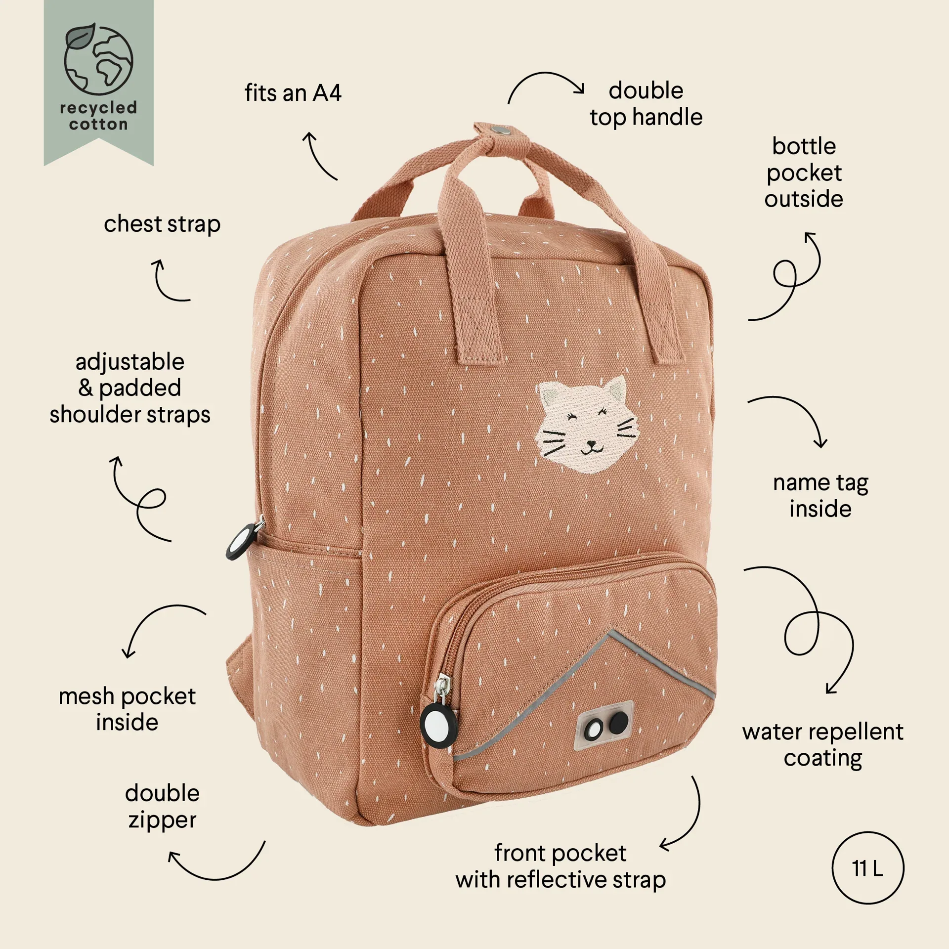 Trixie Baby® Backpack LARGE Mrs. Cat - Image 5