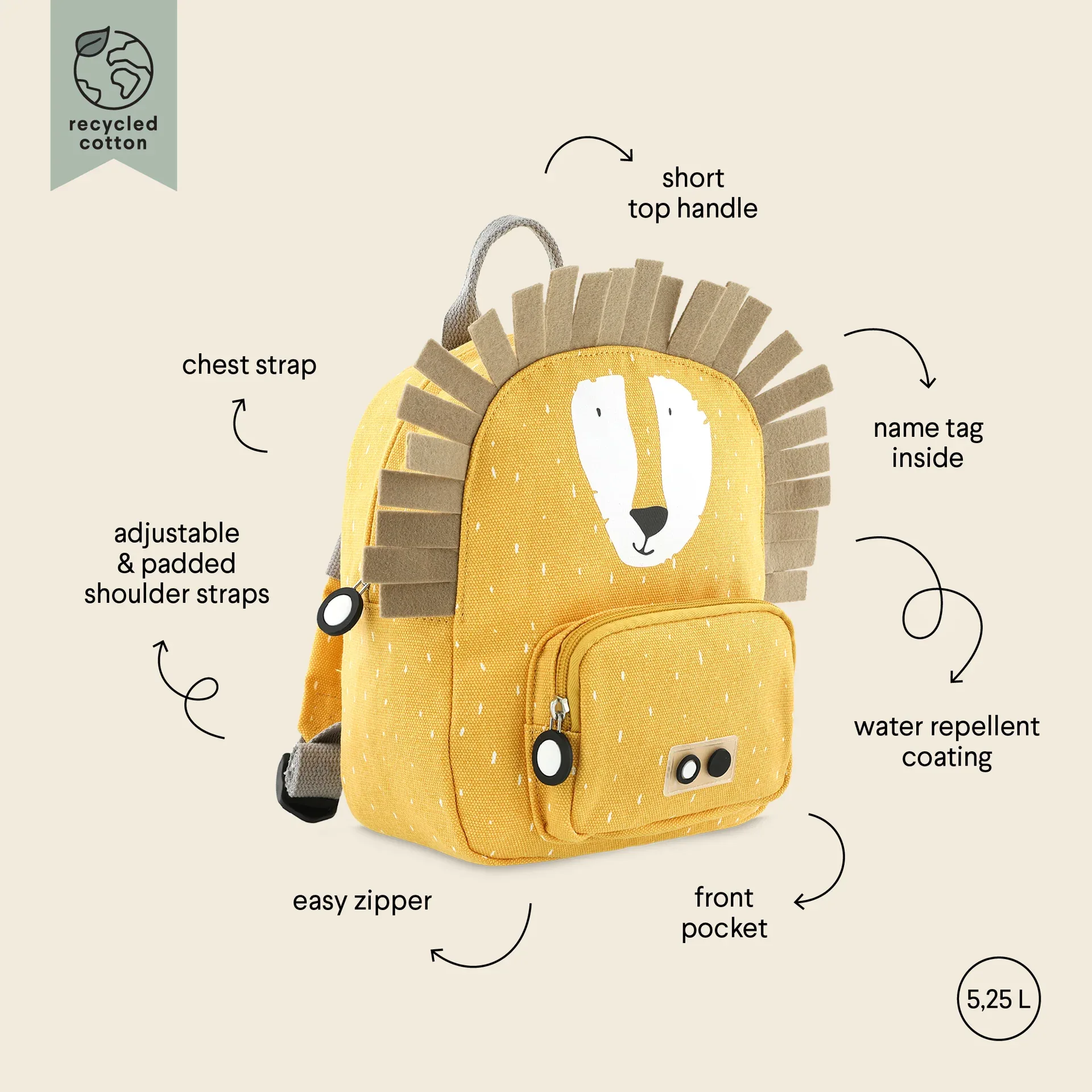 Trixie Baby® Backpack MINI Mr. Lion - Image 6