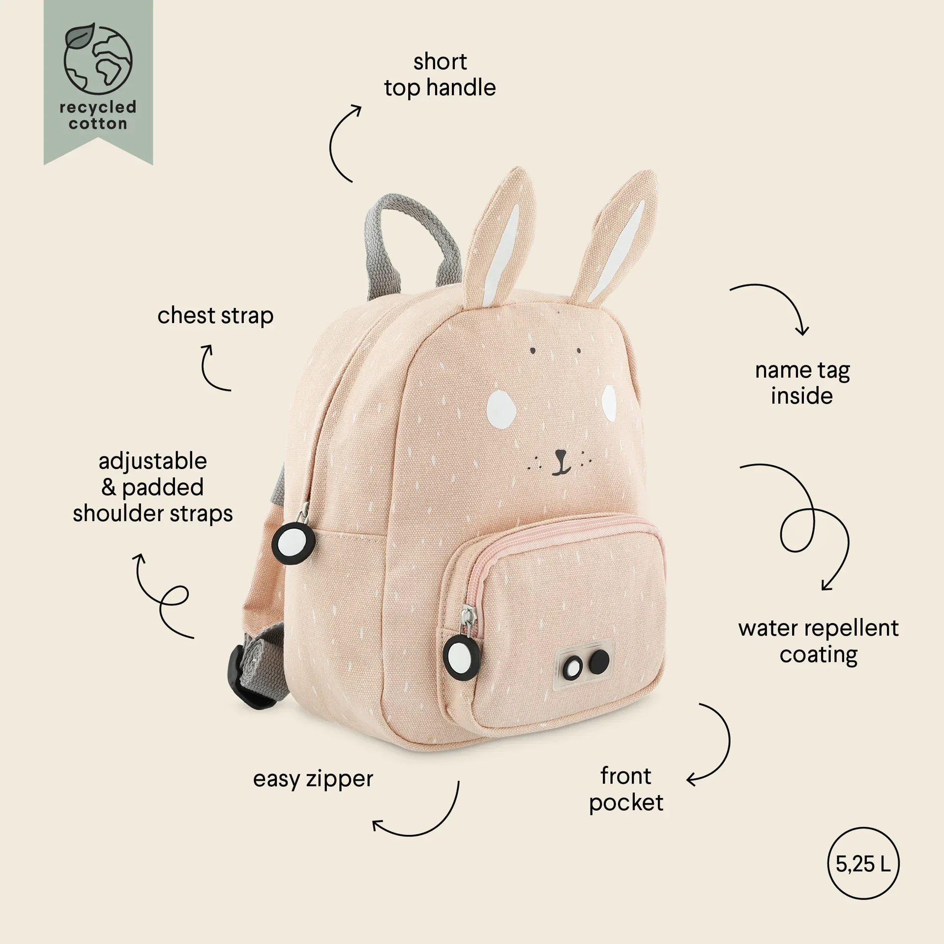 Trixie Baby® Backpack MINI Mrs. Rabbit - Image 6