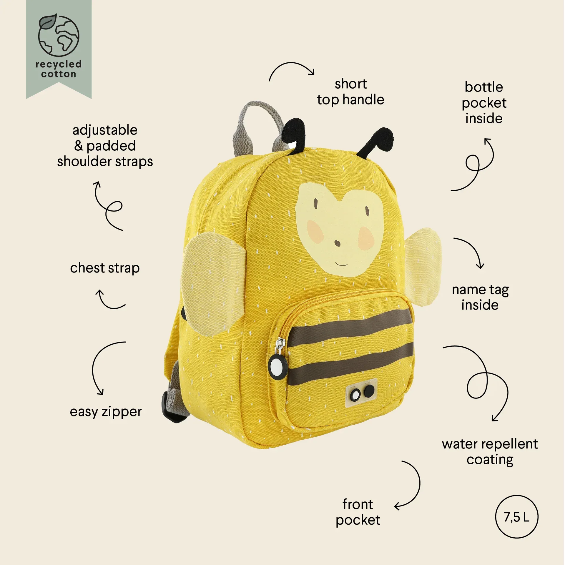 Trixie Baby® Backpack Mrs. Bumblebee - Image 6