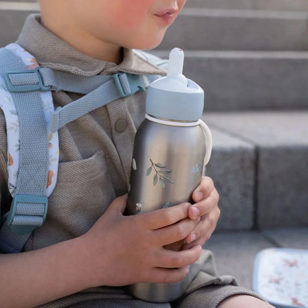 Little Dutch® Stainless Steel Kids Bottle Flip-Up Forest Friends 350ml - Image 4