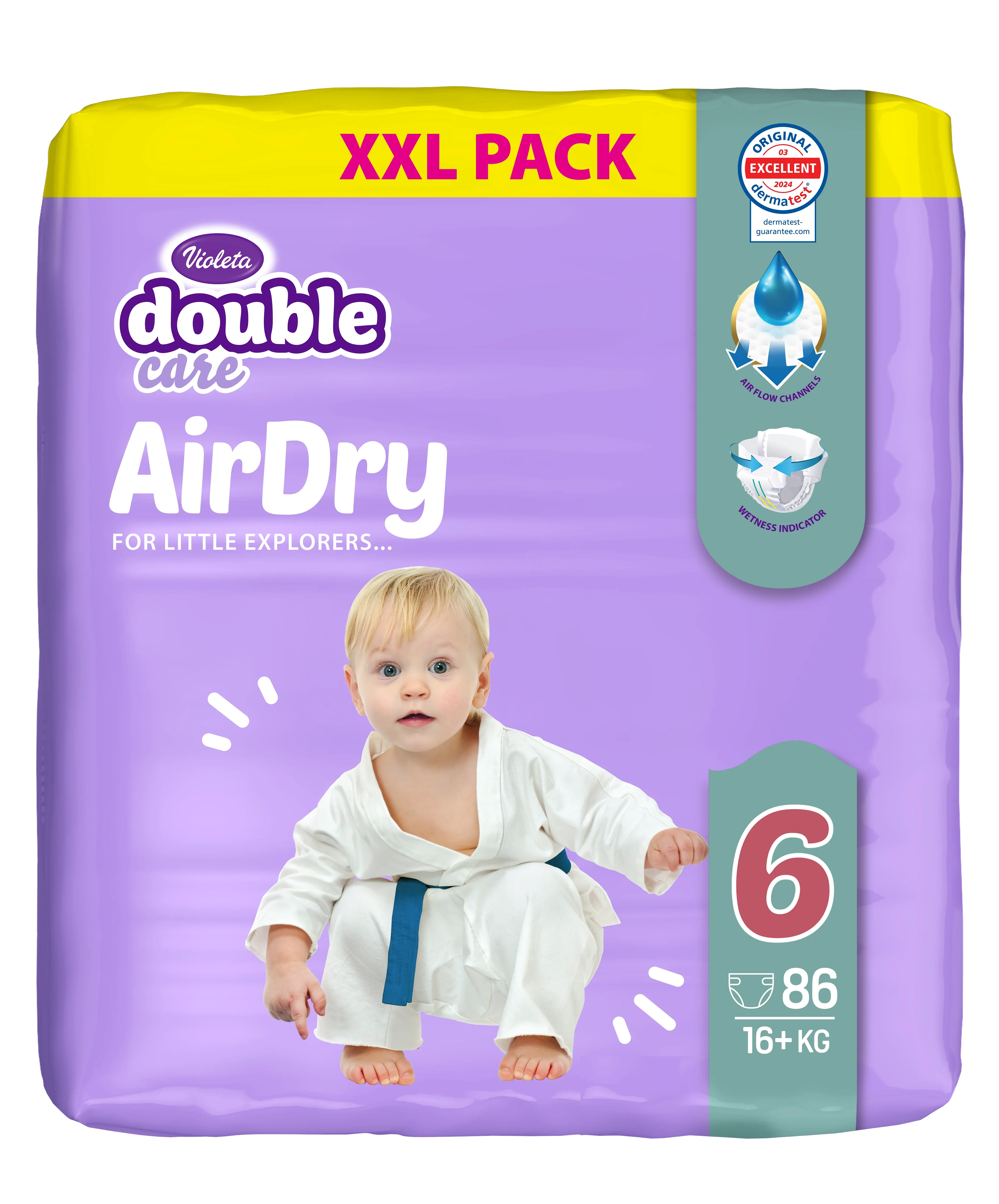 Violeta® Diapers Air Dry XXL 6 Junior+ (16 kg+) 86/1
