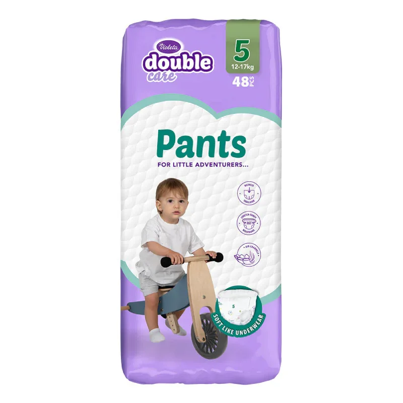 Violeta® Hlačne plenice Double Care 5 Junior (11-17kg) 48 kosov - Image 2